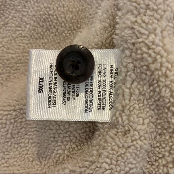 Levi's Sherpa Fleece Lined Insulated Jacket Men's XL White Tab Irregular - Picture 7 of 8